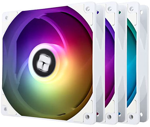 Thermalright TL-C12CW-S CPU Fan, 120mm White ARGB Case Cooler, 4pin PWM Silent Computer Fan with S-FDB Bearing Included, up to 1500RPM Speed(3 quantities)