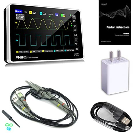 XINTAOSM Oscilloscopes, Electronic Measuring Instruments Digital Oscilloscope Dual Channel Bandwidth Sampling Rate Tablet Oscilloscope with Touching Screen (Color : ADS1013D)