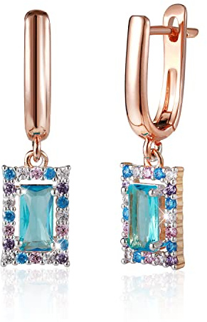 Ohrringe Damen Gold 18k Vergoldet Hängend Ohrringe Cerolen Diamant Hypoallergen Ohrring Stecker mit Zirkonia