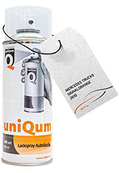 uniQum Autolack Spraydose fürs Auto für MERCEDES TRUCKS SIGNALORANGE 2610 Autolack Reparatur 400 ml