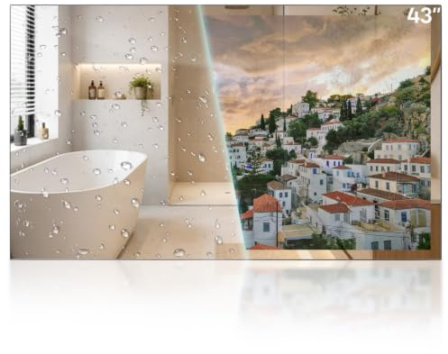 43 Inch Smart Mirror TV, 4K UHD Waterproof LED TV for Bathrooms and Hotels | webOS Televsion DVB-T/T2/S/C, Built-in Alexa, Bluetooth & Wi-Fi, Magic Remote with Voice Control