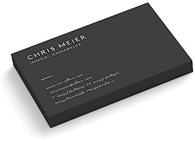 easyprint Visitenkarten gestalten | Immobilienmakler | 1-seitig | Querformat | Menge + Farbe Auswahl | Personalisieren | Makler | Real Estate Agent | Vermittler (Dunkelgrau, 100 Stück)