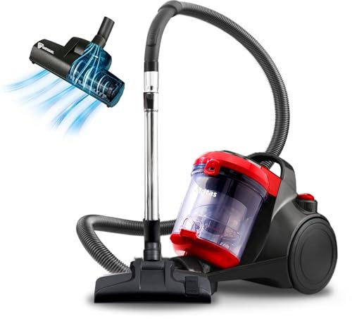 Akitas 800W Potente Aspirapolvere a cilindro senza sacchetto con testa dell'ugello Wessel Werk tedesca per pavimenti duri e moquette (C10T)