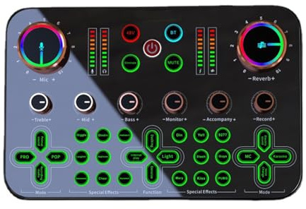 SKUBIS Carte Son équipement spécial de Diffusion en Direct Carte Son XLR 48v Carte Son sur site, médias en Streaming réglables