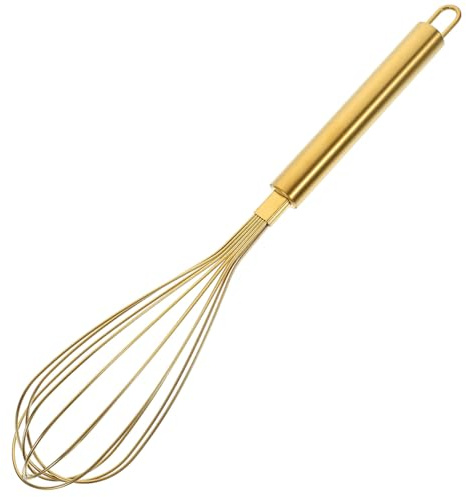 PRETYZOOM Batteur À Œufs Acier Inoxydable Doré Fouet Manuel Ergonomique Pour Pâtisserie Et Cuisine Outil De Mélange Multi-usage Et Pratique
