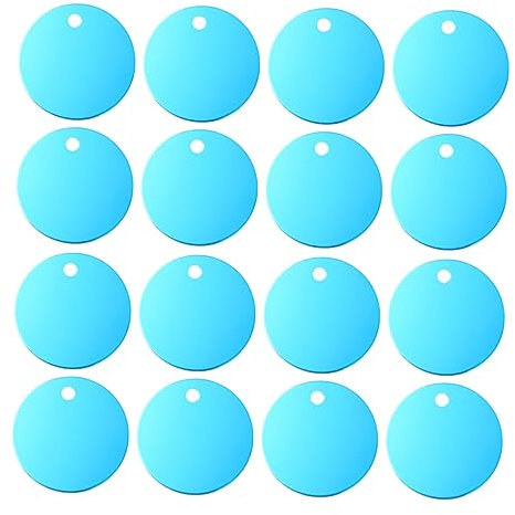 HOODANCOS 25 Stk Leeres Etikett Acryl-tags Schmuckanhänger Personalisierte Hundemarken Hundeausweis-behänge Runde Etiketten Schlüsselanhänger Aus Metall Nummer-id-tag Haustiermarke Anzahl