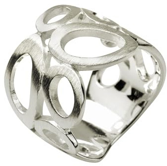 SILBERMOOS XL XXL Ringe in großen Größen Damen Ring Motiv Bandring oval matt breit Sterling Silber 925, Größe 64 66 68 70