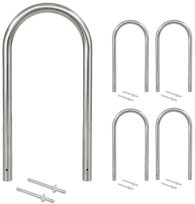 TRUTZHOLM 5X Fahrradanlehnbügel Fahrradständer Edelstahl 115x58 cm Ø 60mm