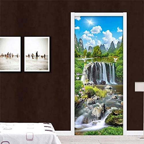 FYRHLH 3d Türtapete Selbstklebend Natur Landschaft Landschaft Türposter Fototapete, Schlafzimmer Wohnzimmertür Aufzug Tür Aufkleber B77 x H200cm
