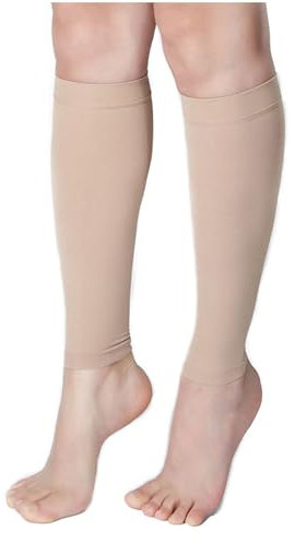 Medias de compresión médicas para mujeres y hombres, Mangas Calcetines de compresión médicos con 20-30 mmHg de apoyo graduado para trombosis y edema varicosas, sin pies