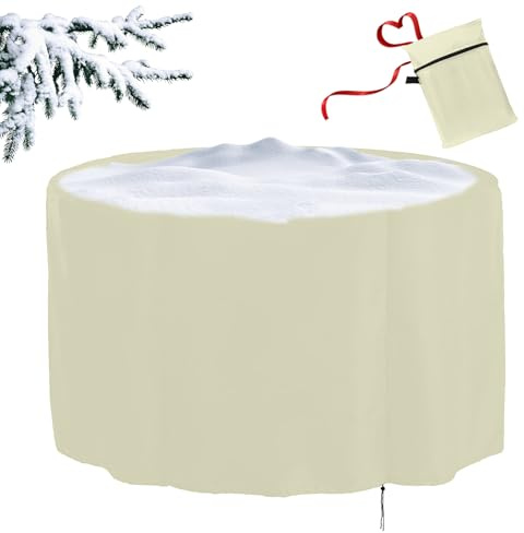 ZYXYMY Housse Table de Jardin Ronde,Housse Salon de Jardin Exterieur,Housse Table de Jardin,Housses pour Mobilier de Jardin,Housse de Protection Salon de Jardin,Coupe-Vent, Anti-UV,130x70cm,Beige