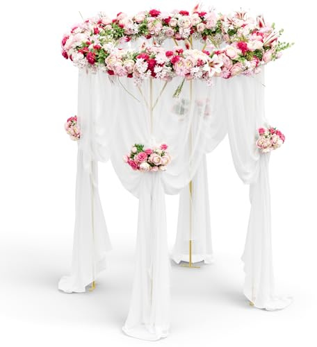 UOMIO Marco Redondo de Arco de Boda Arco de Globos Gigante en Color Dorado, 260cm Altura, 150cm Diámetro, para Bodas Elegantes, Cumpleaños y Fiestas, Estable y Fácil de Montar