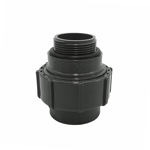 HAF® PVC Flexfit Übergangsverschraubung mit 50mm Klemmkupplung x 1 1/2 Außengewinde | Klemm x AG | Klemmverbinder aus PVC-U für Verbindung von Flexschlauch - Qualität: Made in Europe