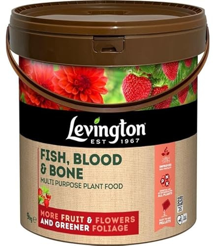 Levington Fish Blood & Bone Natural Fertiliser 3.5kg/9kg Bag | Organic-Based All-Purpose Plant Food for Flowers, Fruit & Vegetables | Boosts Root & Plant Health (9kg)