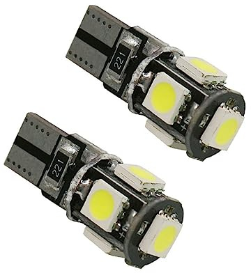 Gogogmee Lampadine LED per Auto Alta Luminosità W5w 5050 5smd 10 Pezzi Luce di Lettura Plastico e Metallo Design Antierrore per Targa
