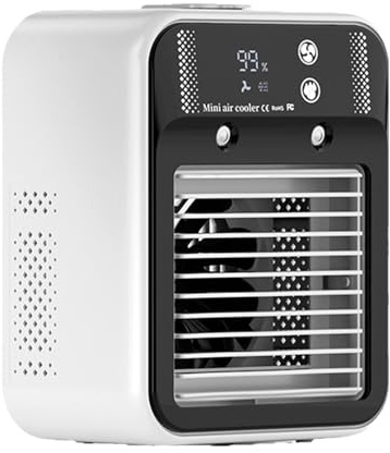 Ventilateur de climatisation, dispositif de brume de refroidissement portable, paramètres de vent réglables, design rechargeable par USB, refroidisseur d'air personnel silencieux pour chambre à