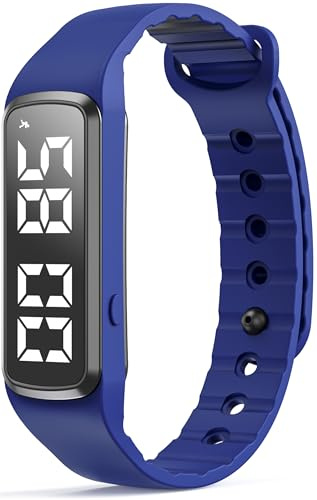 Orologio digitale con contapassi per il fitness, senza app e cellulare, per bambini, con sveglia, data 12/24H, per il fitness tracker, digitale, da corsa, per lo sport, da uomo, donna, ragazzo