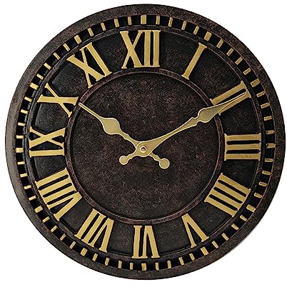 DXEHSEUY Orologio da parete per esterni, impermeabile, per soggiorno, veranda, prato, fattoria, recinzione, 30,5 cm