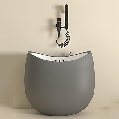 Relaxing Pedicure Foot Spa Tub – Ceramic Foot Bath Soak with Hot & Cold Water Taps – Black Foot Bath for Ultimate Foot Care & Spa Experience at Home