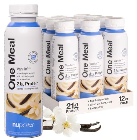 NUPO Substitut de repas pour perdre du poids [Vanille – 12 pièces] – Boisson diététique pour perdre du poids – Substitut de repas amincissant – Boisson Repas – Substitut alimentaire