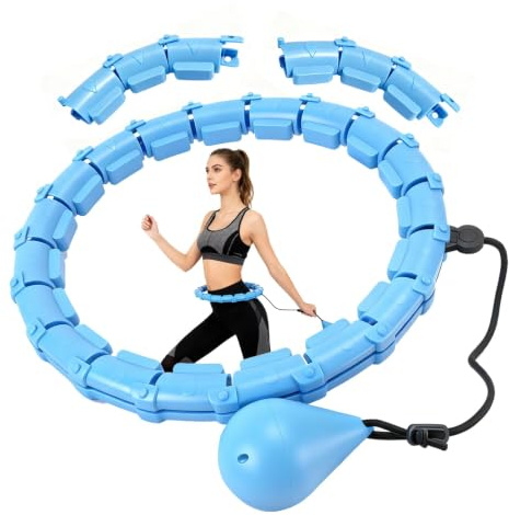 Elviora Weighted Hula Hoop for Adults, 32-Link Adjustable Infinity hoop | Infinity Hoop with 360° Auto-Spinning Ball, Weight Loss hula hoop for Home Use, Portable Fitness Equipment