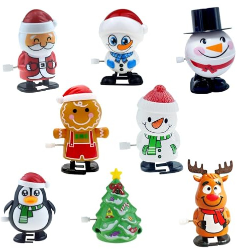 ZXTGBQ 8 Piezas De Navidad Cuerda Juguete, Figuras De Cuerda De Juguete De Reloj Relleno De Calcetines NavideñO Calendario De Adviento,Divertidos Juguetes Saltando, Regalos De Fiesta De Navidad
