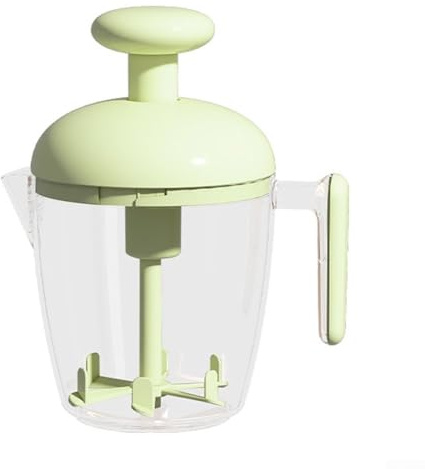 Startbuymore Frullino manuale per uso domestico con design rotante a pressione manuale e filtro a rete per una miscelazione uniforme di uova e latte (verde)