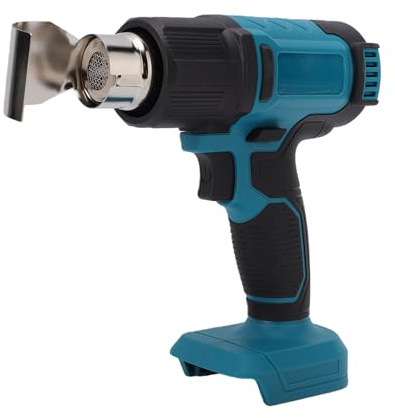 Luocute Pistola Termica Senza Fili, Display LCD Digitale, Temperatura Regolabile, Flusso D'aria 50℃-550℃ con 3 Ugelli, per Restringere PVC, Sverniciare, Riparare Componenti Elettronici