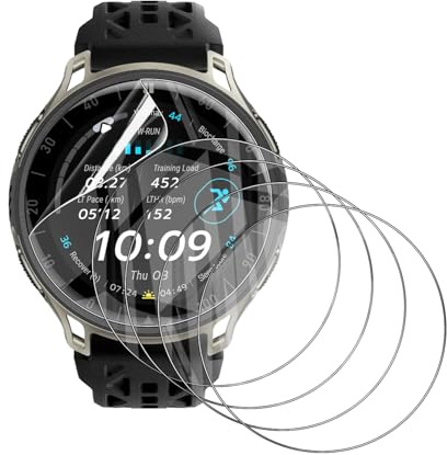 Natbok 5 Piezas Protector de Pantalla para Amazfit Cheetah 2 Pro 48mm, Cobertura Completa TPU Film HD Flexible Protección,Sin Burbujas, Anti Arañazos Amazfit Cheetah 2 Pro Protector Pantalla