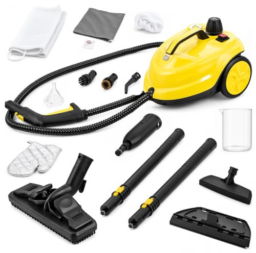 Minifactory 1500W Steam Cleaner, 3.2 Bar Steam Cleaner for Home, 1L Tank Handheld Steam Cleaner with Floor Kit, Microfibre Cover & Accessories for Hard Floors, Kitchen & Bathroom