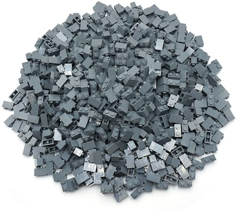 LEGO 50 x Stein 1 x 2 Dunkelgrau