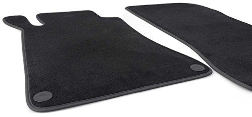 Fußmatten für Mercedes CLK Coupe C209 Cabrio A209 AMG Velours Automatten Autoteppiche in Original Qualität Schwarz