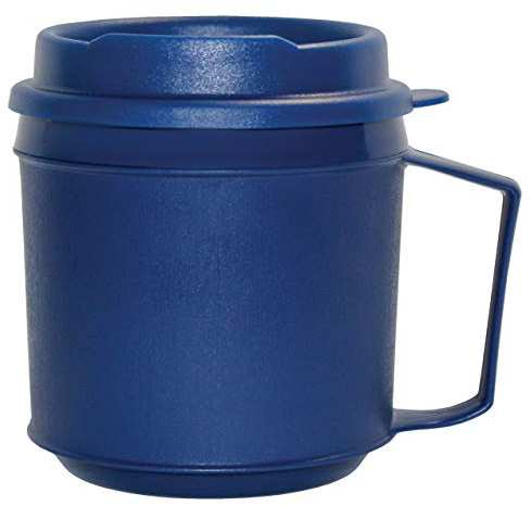 Rehabilitation Advantage Insulated Plastic Mug with Tumbler Lid (8oz), Blue, Non-Weighted