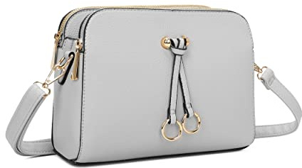 ELIOX - Damen Kleine Umhängetasche - PU Leder Feste Schultertasche - Kette Schulterriemen Abendtasche - Reißverschluss Handtasche - City Clutch Party Zip Crossbody Bag Mode