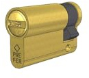 Prefer UE00.8110.200S medio cilindro de perfil europeo 91 mm llave perforada