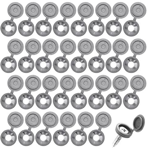 120Pcs Grey Screw Caps Hinged Plastic Screw Cover Caps for M 4 /M5/M6/M 8 Screws