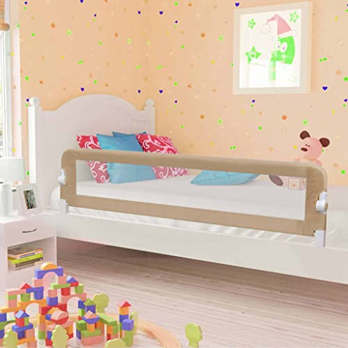 Yongdu Kleinkind-Bettschutzgitter, Rausfallschutz Bett, Bettgitter Rausfallschutz, Rausfallschutz Kinderbett, Bettumrandung Babybett, Taupe 180x42 cm Polyester