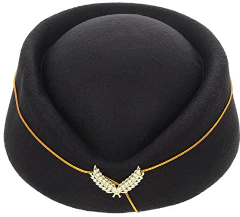 Zerodeko Stewardess Hut Für Cosplay Und Kostümpartys Elegante Flugbegleiterin Mütze Für Fasching Halloween Und Spezielle Anlässe Einteilig Bequem Und Stilvoll