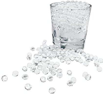KONFEN Water Beads 20000Pcs Water Gel Soil, Clear Water Balls Jelly Crystal Beads Gel Ball Water Absorbing Beads for Vases, 100g 7-8mm Water Orbs Vase Fillers for Home Decorations (Clear)