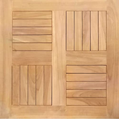 Gruppo Maruccia - Plateau pour Table Bar et Restaurant - Pour Extérieur et Intérieur - En Bois Teck - Carré (80 x 80 cm)