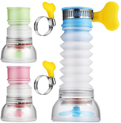 DOITOOL 3 Stück Wasserhahn-Wasseraufbereiter, Leitungswasserspargerät, 360 drehbare Spülbecken-Wasserhahn-Sprühkopf, schwenkbar, Wasserhahn-Verlängerung für Küche, Badezimmer (3 Farben)
