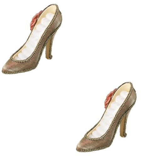 LIFKOME 2stücke Kreativer Schmuckdisplay-ständer Form Von Hohen Schuhen Stilvolle Aufbewahrung Für Ohrringe Und Schmuck Dekorativer Organizer Edlem Braun Für Zuhause