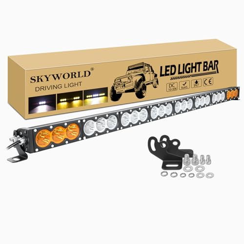 SKYWORLD 44 Zoll 240W Led Arbeitsscheinwerfer Bar Weiß Amber Led Scheinwerfer 12V 24V Zusatzscheinwerfer Offroad Beleuchtung Wasserdicht für 4x4 Auto Traktor SUV ATV UTV Lightbar
