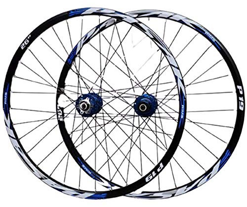 26, 27,5, 29 Zoll Mountainbike-Laufradsatz Fahrrad-Laufrad-Laufradsatz (vorne + hinten) doppelwandig aus Aluminiumlegierung mit Schnellwechsel-Scheibenbremse 32H 7-11-Gang-Kassette,C,26inch