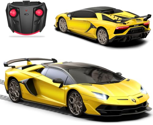 AEROQUEST 1:24 Lamborghini Ferngesteuertes Auto,2.4GHz Offiziell Lizenziertes Lamborghini RC Autos für Jungen Mädchen Geburtstagsgeschenke,Gelb
