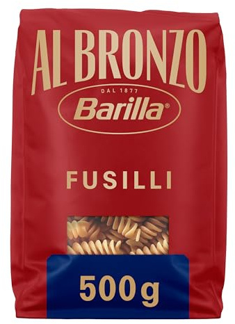 Barilla Pasta Al Bronzo Fusilli 100% Grano Italiano, 500 g | Pasta trafilata al bronzo con microincisioni, Ruvidità Intensa, Formato grande e corposo, Eccellente tenuta del sugo