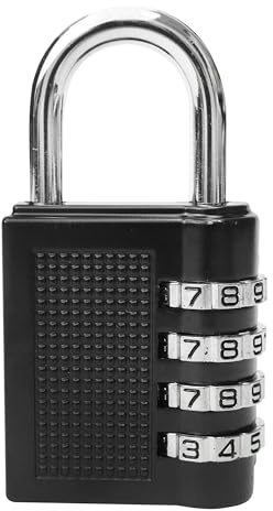 WedDecor Resettable 4 Digit Coded Padlock for Indoor & Outdoor, Black, 1pc | Strong Keyless Padlock Offers Reliable Security For Lockers, Sheds, Gates, Storage Units And Everyday Valuables