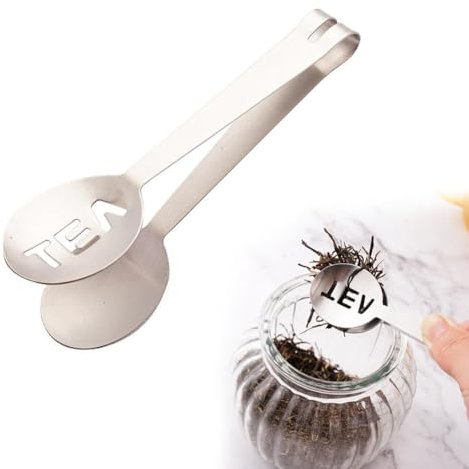 Presse-sachet de thé, pince en acier inoxydable, filtre à thé, pince portable pour sachets de thé, outils de fabrication d'accessoires pour saisir les feuilles perdues (argenté)