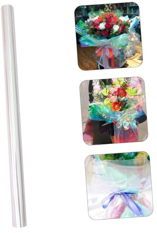 HOMOCONO Regenbogen Verpackungspapier Farbverlauf Geschenkpapier Aus 105g Beschichtetem Papier Mit Metallischem Glanz Für Blumensträuße Hochzeit Geburtstag Selbstgemacht