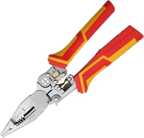 Pelacables con función de medición de corriente, 9 en 1 pelalacables multifuncionales Pelacables Pelacables para pelar, engarzar, cortar, tirar, enrollar, dividir
